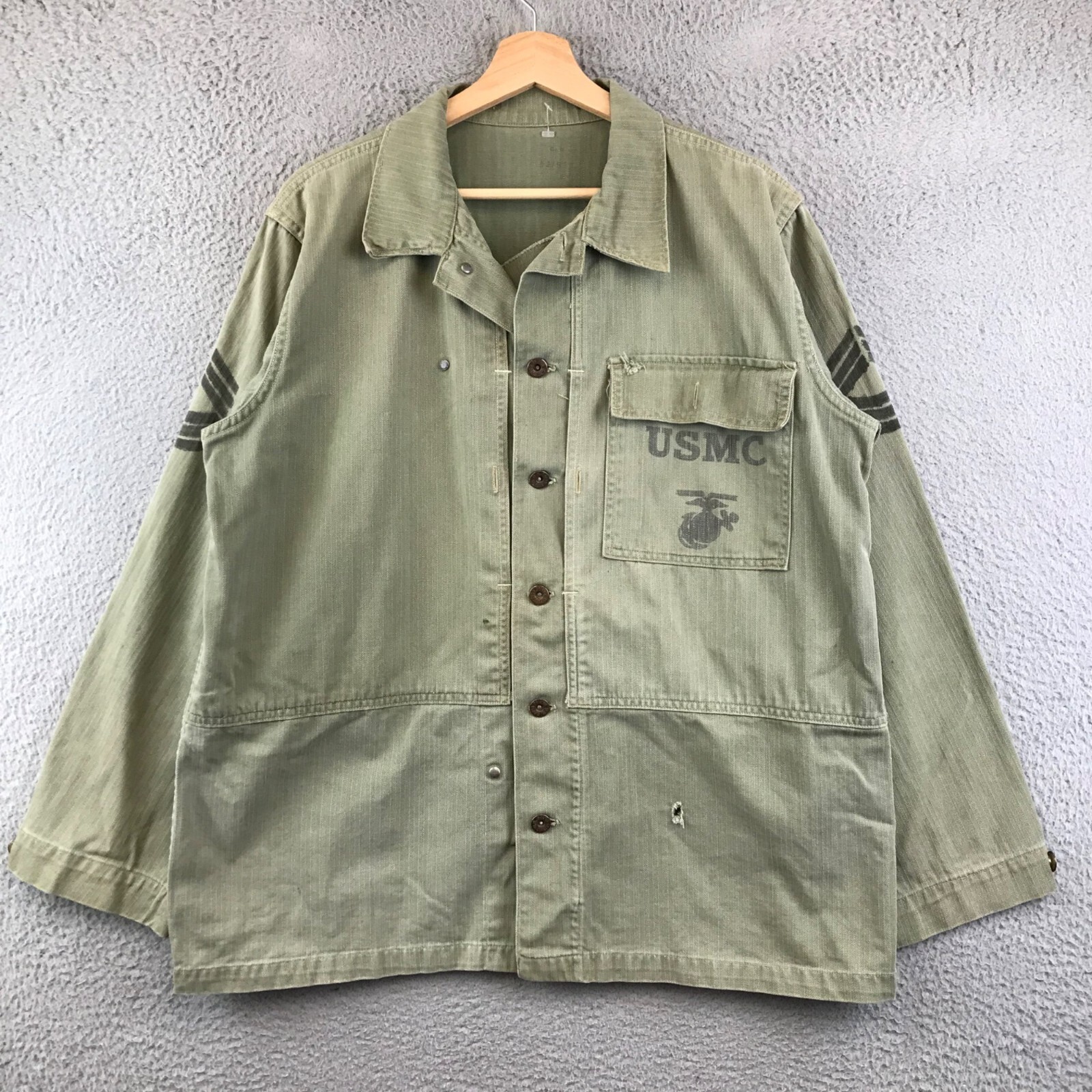 Vintage Original 40s WW2 USMC P44 HBT Medics Stenciled Vintage Original 40s WW2 USMC P44 HBT Medics Stenciled