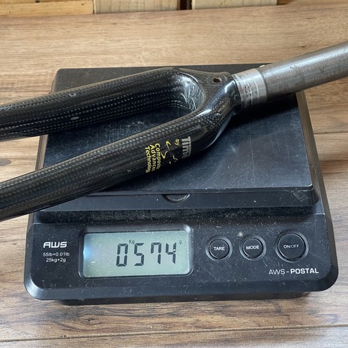 90s era Time Carbon Road Fork &nbsp;700C 1-inch Threaded Steel Steerer 230 40 Rake