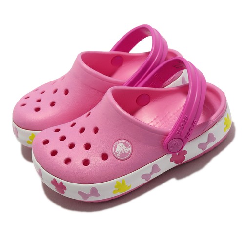 Сандалии Crocs Fun Lab Disney Mickey Lights Clog Pink White для малышей 206800-669