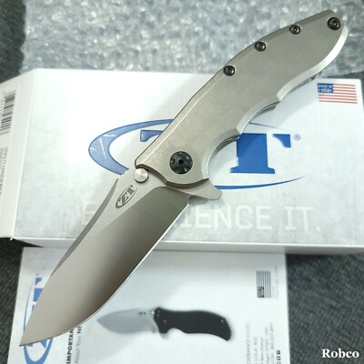 Zero Tolerance ZT 0562TI Hinderer CPM-20CV Satin/Stonewashed Blade Titanium