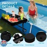 Above Ground Pool Bar, Poolside Table Serving Tray for Above-Ground Pools, Round and Oval Pool Accessories Swim Up Bar Fit for Most Frame Pools (Black)
