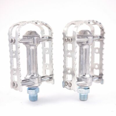 MKS BM-7 Alloy Anodized MTB BMX Old School City Flat Bike Pedal - Silver s