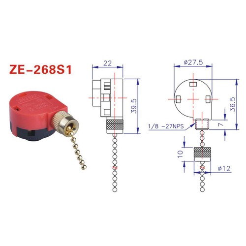 Ze 268s1 Zipper Switch Replacement 3 Speed Ceiling Fan Light Lamp