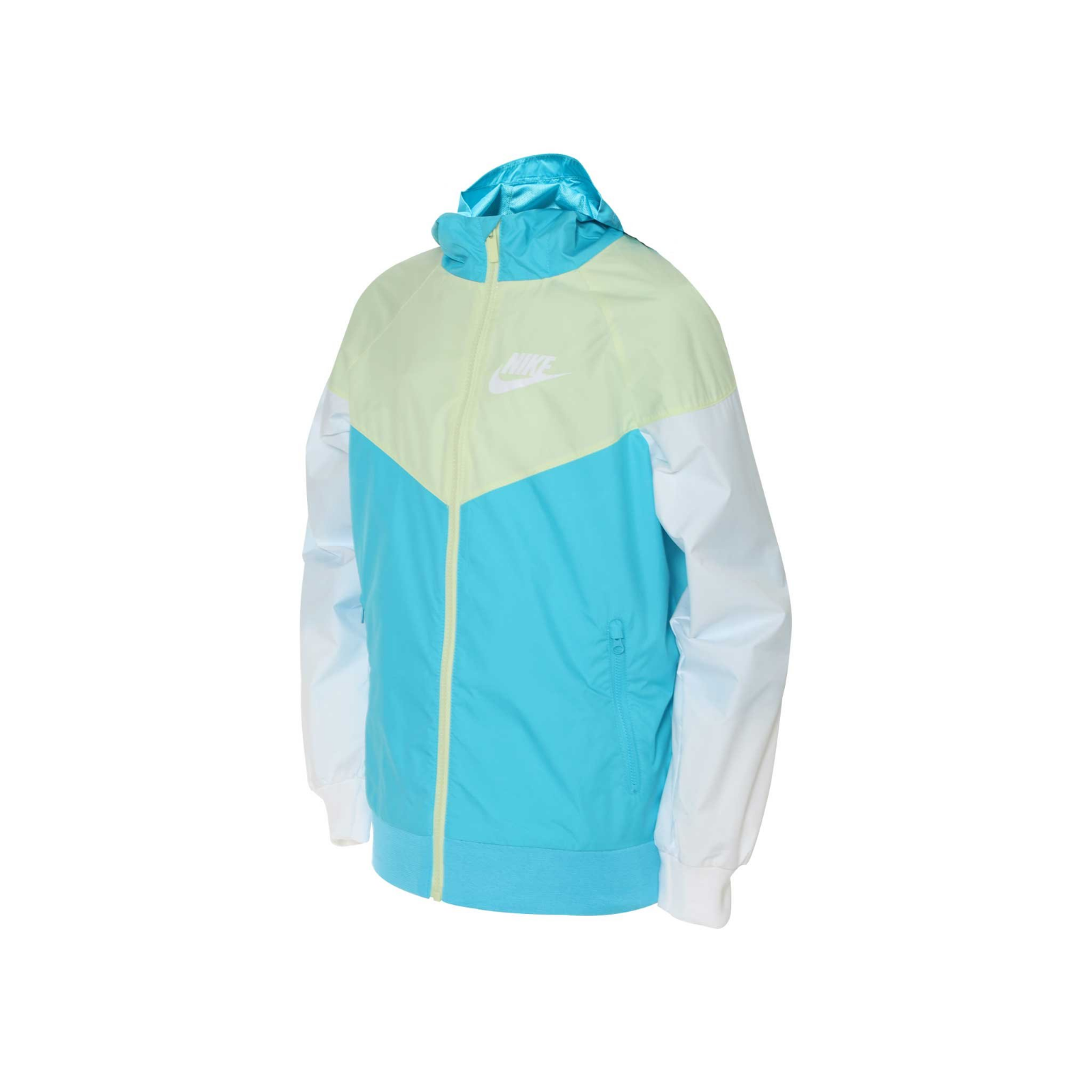 Куртка Nike Youth Boys Sportswear Windrunner, синий хлор/лаймовый лед/белый