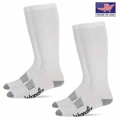 Wrangler Mens Socks 2 Pair Western Wellington Cotton Cushion Boot Tall Mid Calf