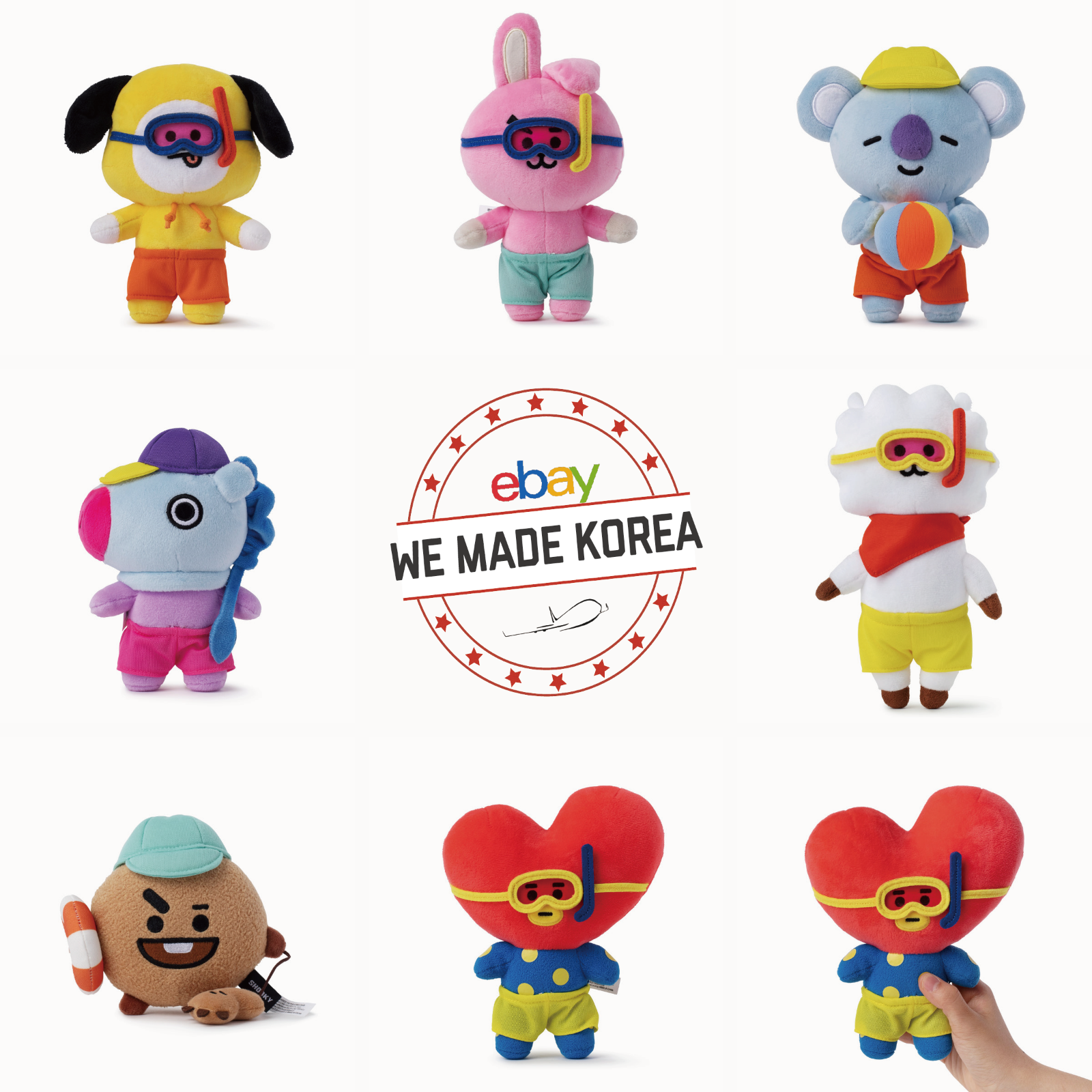 BT21 Bon Voyage Standing Doll 15cm Summer Limited Edition