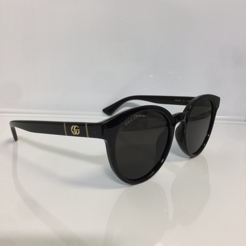 Pre-owned Gucci Gg0638sk 002 Black Round Plastic Woman Sunglasses
