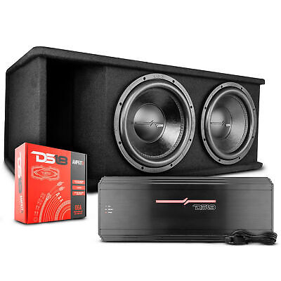 DS18 Bass Package 2 x 12  Subwoofers 3000W Ported Box /w 1Ch Amplifier & Amp Kit