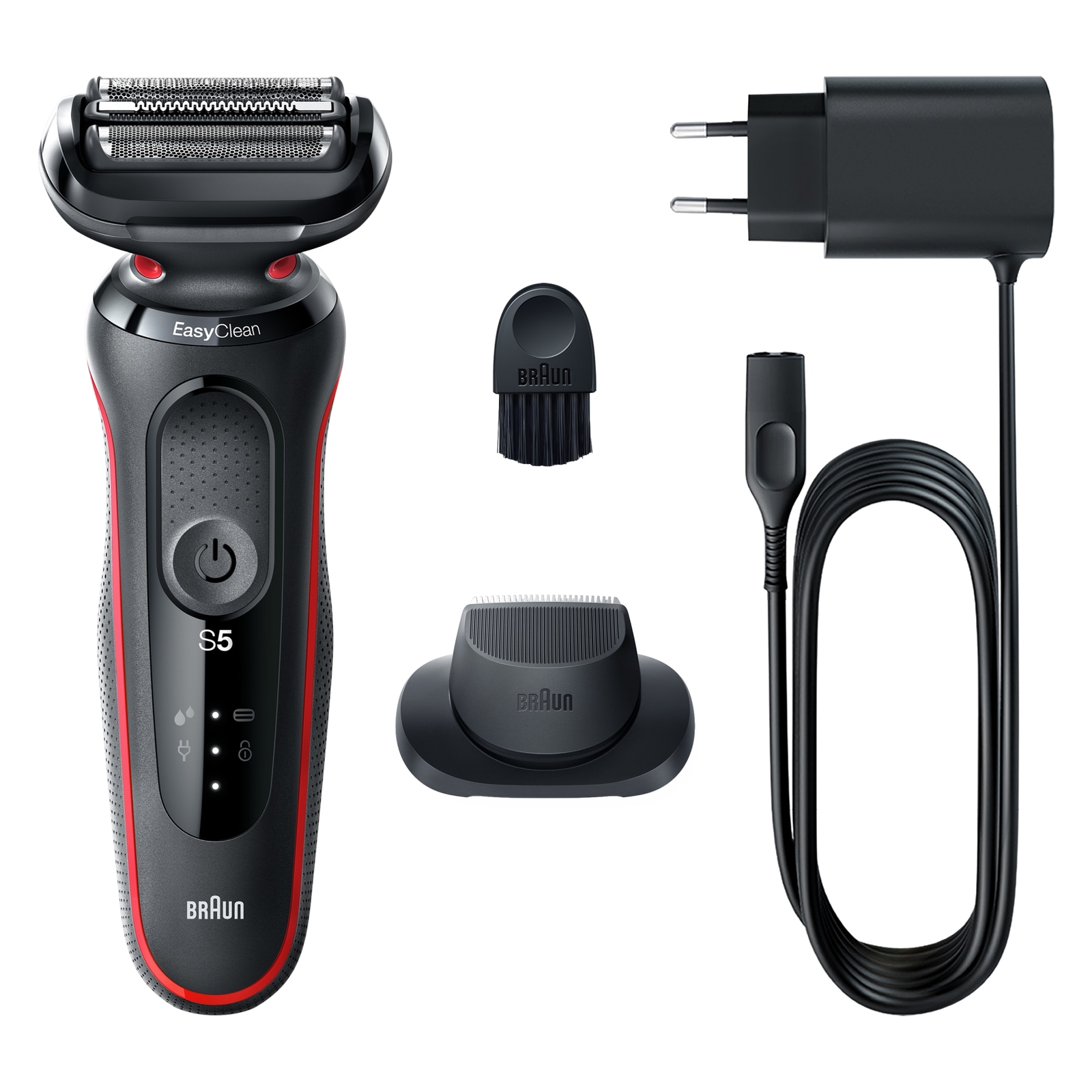 Braun Series 5 51-R1200s Wet&Dry Shaver Kit, (+Travel Bag), 3 combs, Black/Red Braun Series 5 51-R1200s Wet&Dry Shaver Kit, (+Travel Bag), 3 combs, Black/Red
