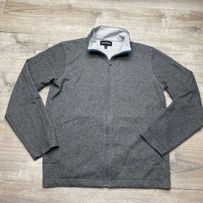 Bonobos Jacket Full Zip Slim Mens M Gray Cotton Blend Mock Neck Sweatshirt Layer