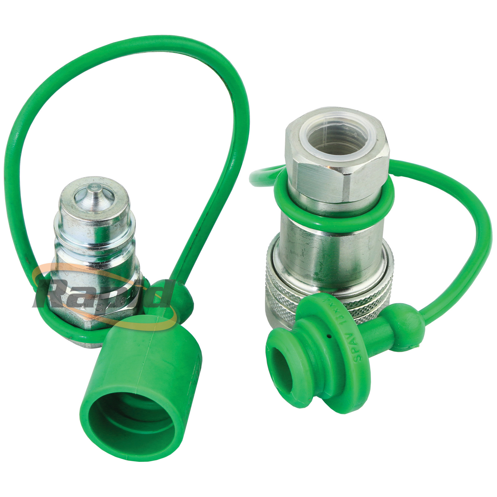 1/2" Quick Release Hydraulic ISO Coupling Set With Rubber Caps & Plugs