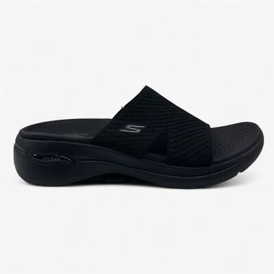 Skechers Go Walk Arch Fit Allure Black Womens Sandal Slip-On
