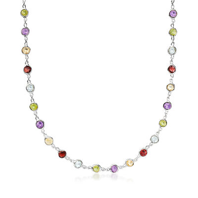 Ross-Simons 8.85 ct. t.w. Bezel-Set Multi-Gemstone Necklace