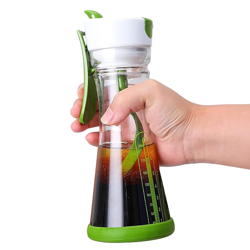 Manual Salad Dressing Mixer Bottle With Handle Leakproof Dis