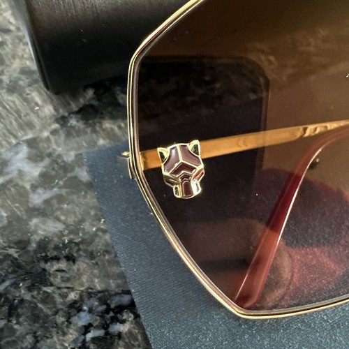 Pre-owned Cartier Sunglasses Glasses. Gold Frame Panther De . Nwt. Retail $1245 In Multicolor