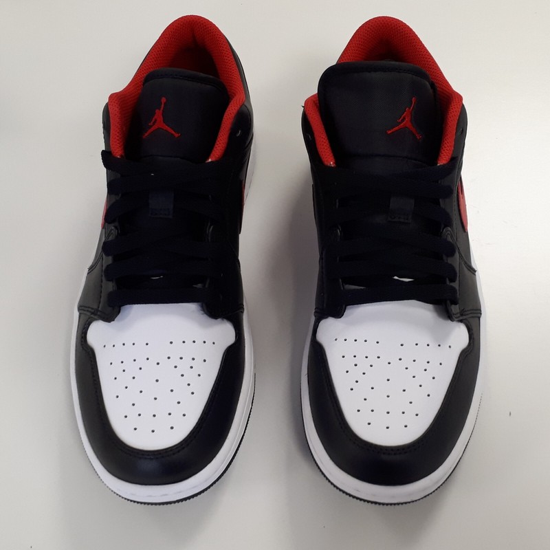 Nike Air Jordan 1 Low Noir & Rouge 553558 063 Baskets Chaussures Taille 45 Homme