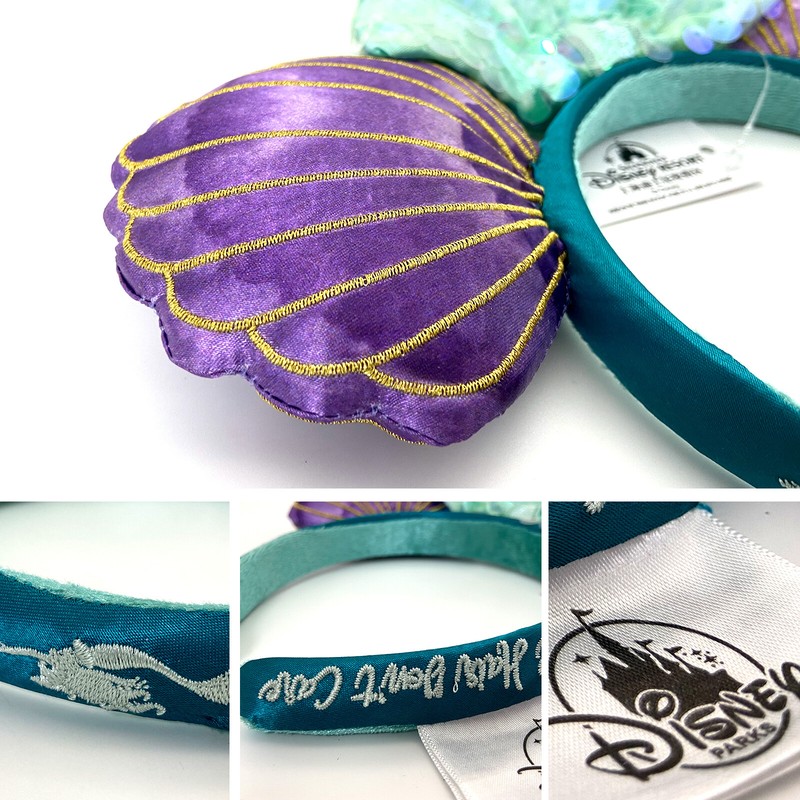 Disney Parks Little Mermaid Hair Dont Care Purple Ariel Minnie Ears Headband US