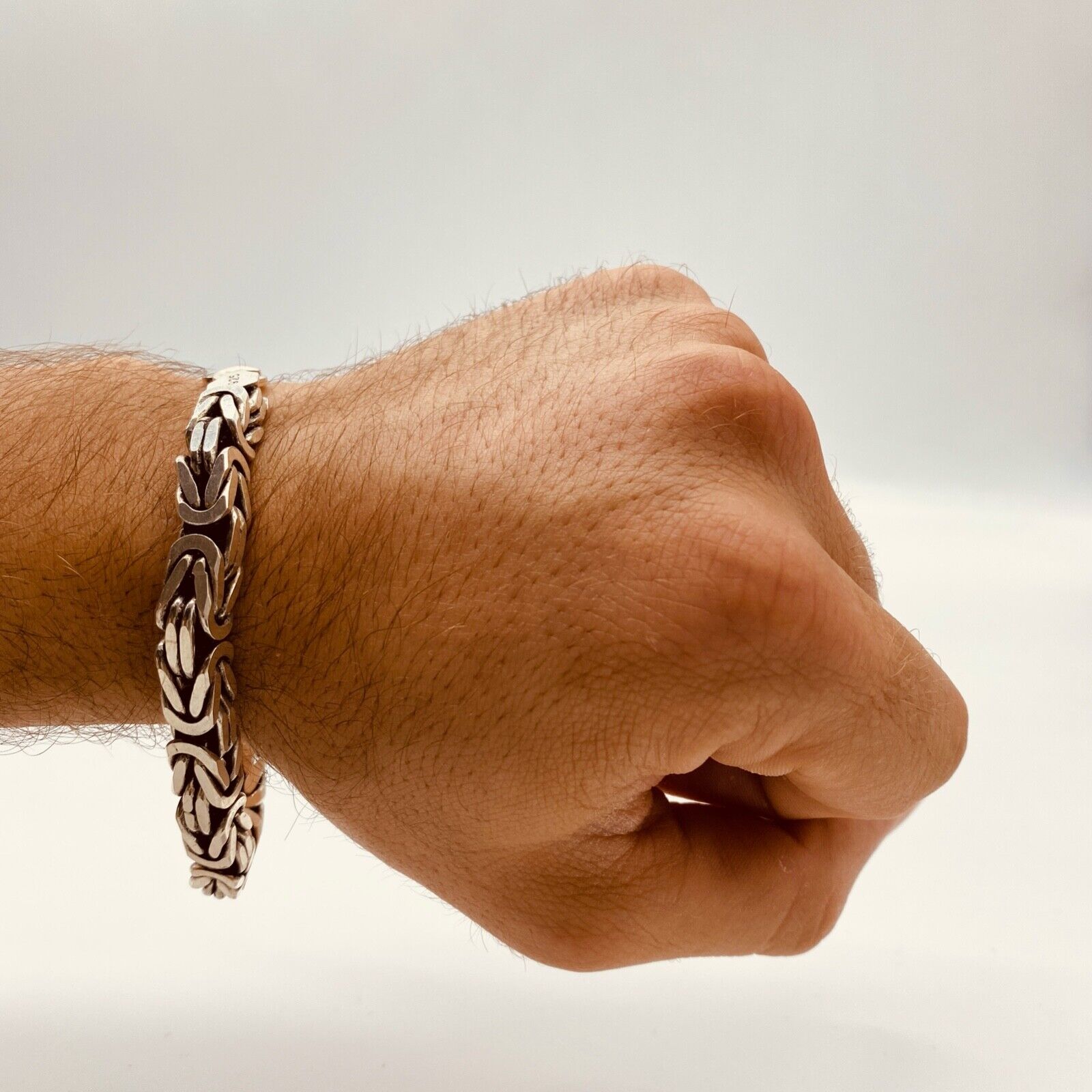 Mens King Byzantine Chain Oxide Bracelet 8mm 70GR 925 Mens King Byzantine Chain Oxide Bracelet 8mm 70GR 925