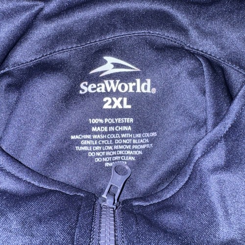 Sea World Rescue Mens 1/4 Quarter Zip Pullover 2XL Blue Since 1964 Lightweight