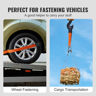 VEVOR Ratchet Tie Down Strap Towing Tire Straps Kit for Car Trailer Hauler 4 PCS