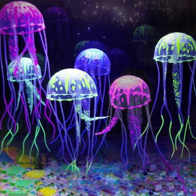 Glowing Effect Artificial Jellyfish Aquarium Decoration Fish ...