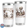 34HD Christmas Halloween Gifts, Skeleton Tumbler with Lid 20oz, Horror Coffee Mug, Skeleton Cup, Skull Travel Mug, Sarcasm Horror Christmas Gifts for Women