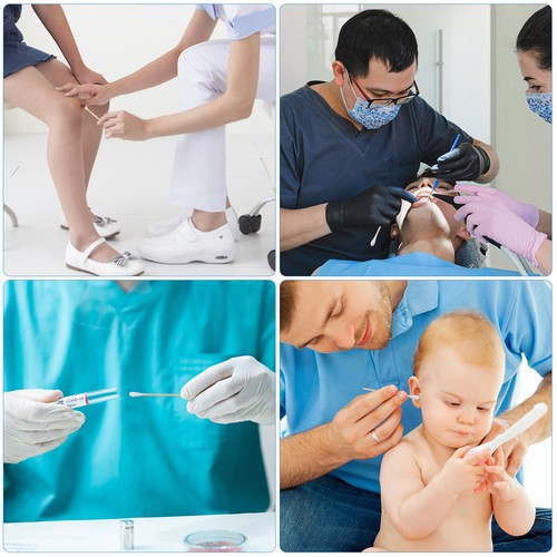 JMU Sterile Cotton Swabs Q-tips 3" Sterile Wood Shaft Medical Swabs 200pcs/pk