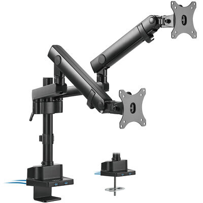 VIVO Premium Aluminum Full Motion Dual Monitor Arm Desk Mount Stand w/ USB Ports