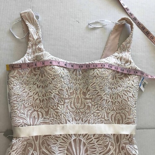 NEW Tadashi Shoji Bridal Women Embroidered Square Neck A-line Maxi Dress Gown 14