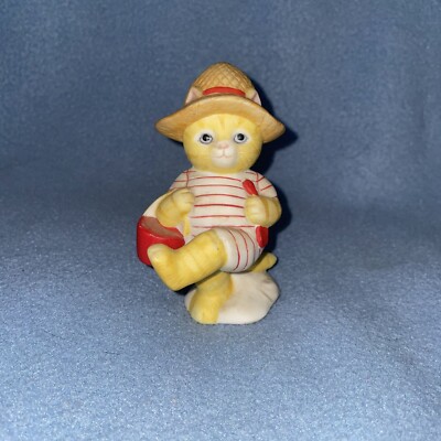 VTG Kitty Cat Cucumber Figure B. Shackman Schmid 1987 J.P. Buster At The Beach