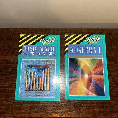 Set of Cliff Notes Basic Math/Pre-Algebra And Algebra I books