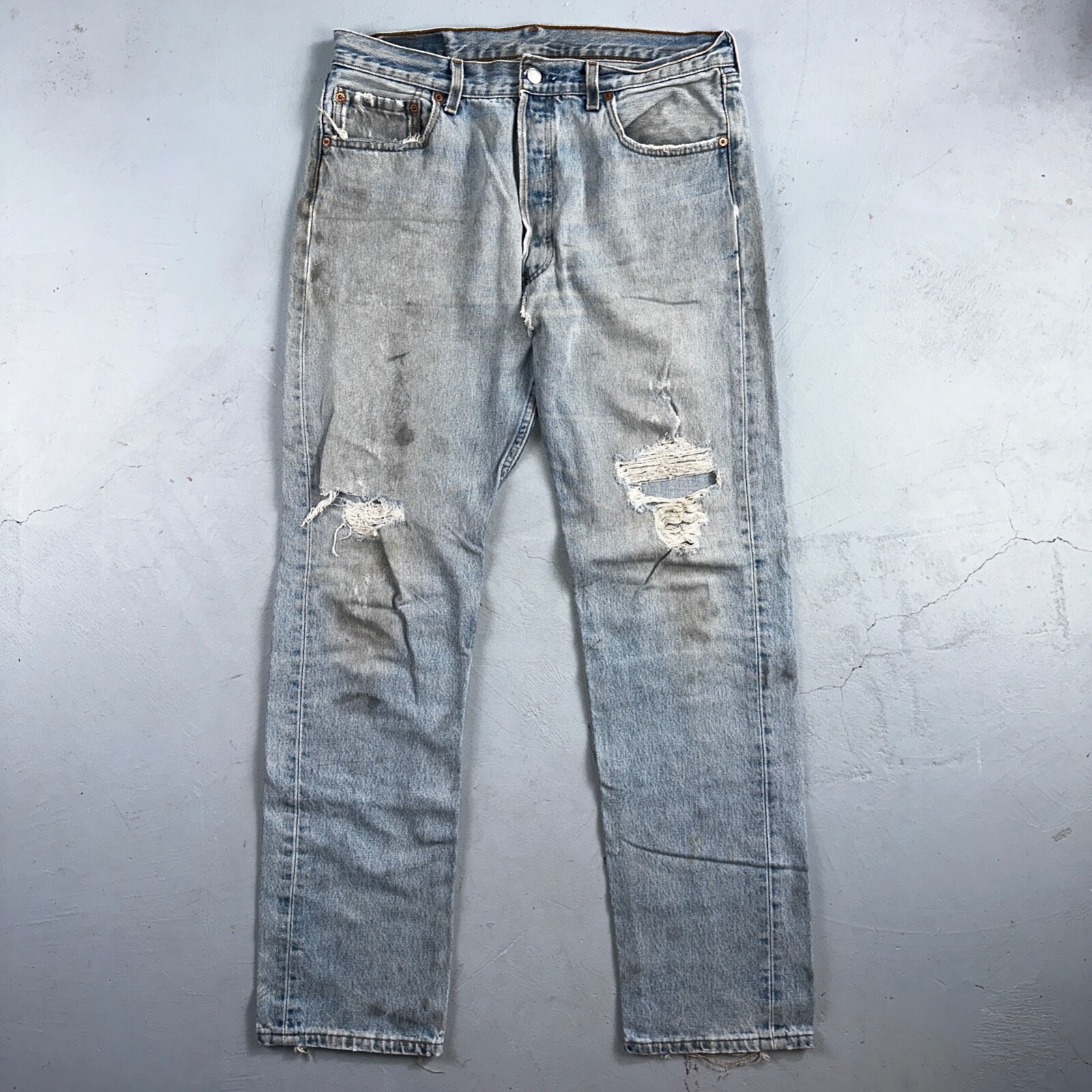 パンツ USA 90s Levi's 501xx 552 DamageJeans W33 Levis 501 Vintage 90s USA XX Straight Leg Jeans Blue