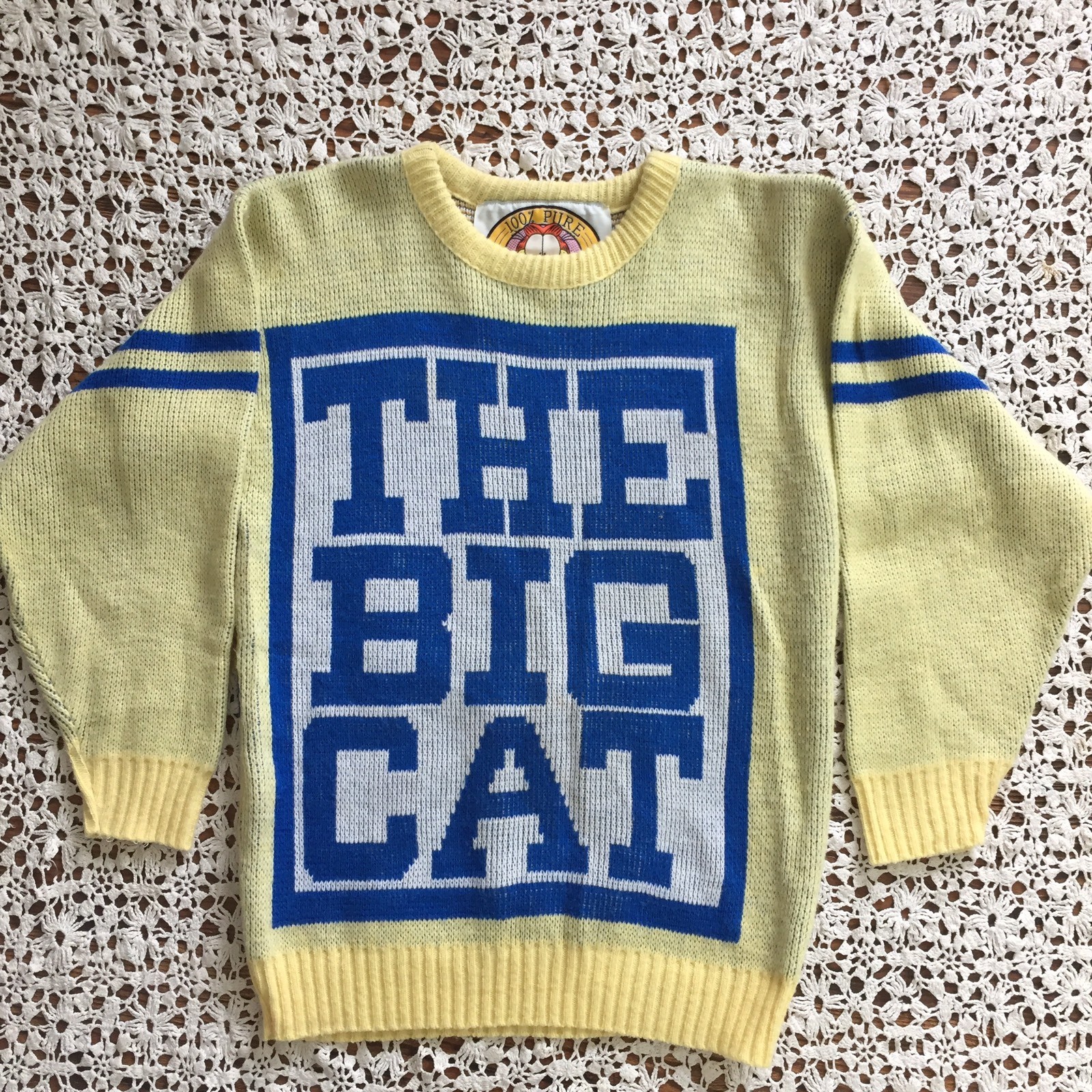 Garfield Sweater Knit Graphic Vintage 70s THE BIG CAT Rare Made In USA Unisex