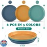 Gerrii 6 Pieces Shallow Cat Food Dish, Whisker Friendly, Lightweight, 6 Inch Wheat Straw Bowls, Suitable for Small Cats