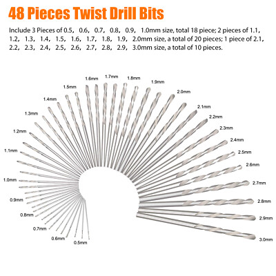 60Pcs Mini Micro Hand Drill Bits Set Small Manual Keyless Chuck Pin Vise Rotary