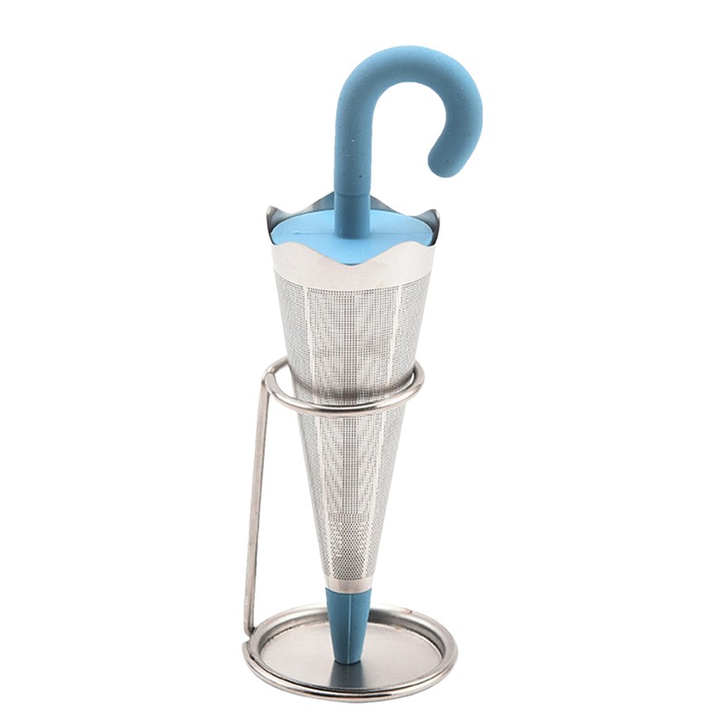 Umbrella Shape Stainless Steel Mesh Loose Leaf Tea Infuser with Drip Tray