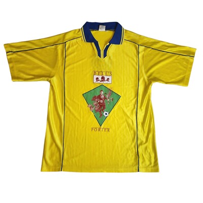 VTG High Five 5 #8 Collared Soccer Jersey Shirt XL Yellow Bells Brewery Graphic