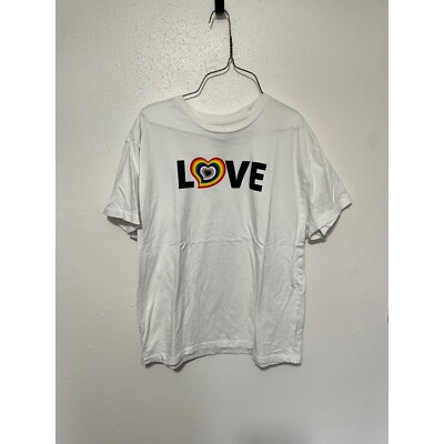 PH The Phluid Project Tshirt Tee White white Love Rainbow Design Womans Size XL