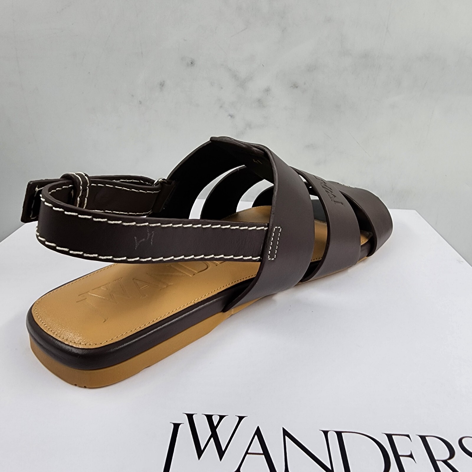 JW Anderson Buckled Fisherman Sandals Men's 41/8 US Dark Brown Buckled Closure - Picture 16 of 20