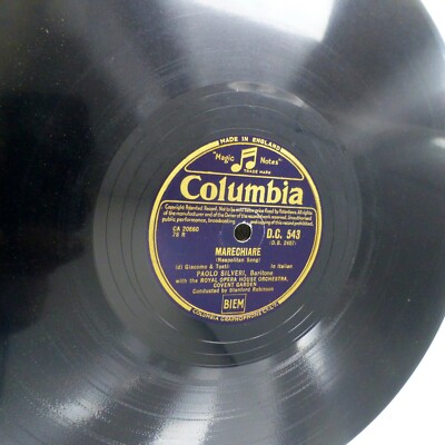 Paolo Silveri ITALIAN opera 78 MARECHIARE~TU CA NUN CHAIGNE on UK Columbia g1083