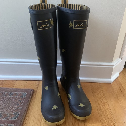 Joules Women's Rain Boot Wellies Black With Bees, Usa 6 | eBay