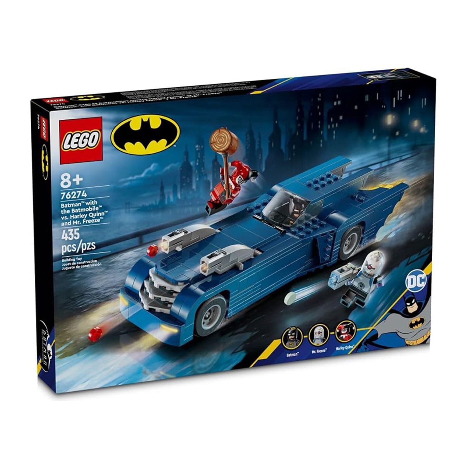 Конструктор LEGO DC Бэтмен с Бэтмобилем ПРОТИВ Харли Квинн и Мистера Фриза