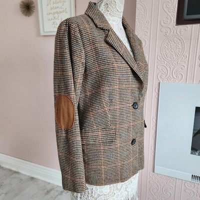 Flawless Houndstooth Cresent brown Blazer Jacket  XS