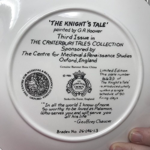 The Knight's Tale Longton Crown Pottery G.A. Hoover Collector Plate 8.5
