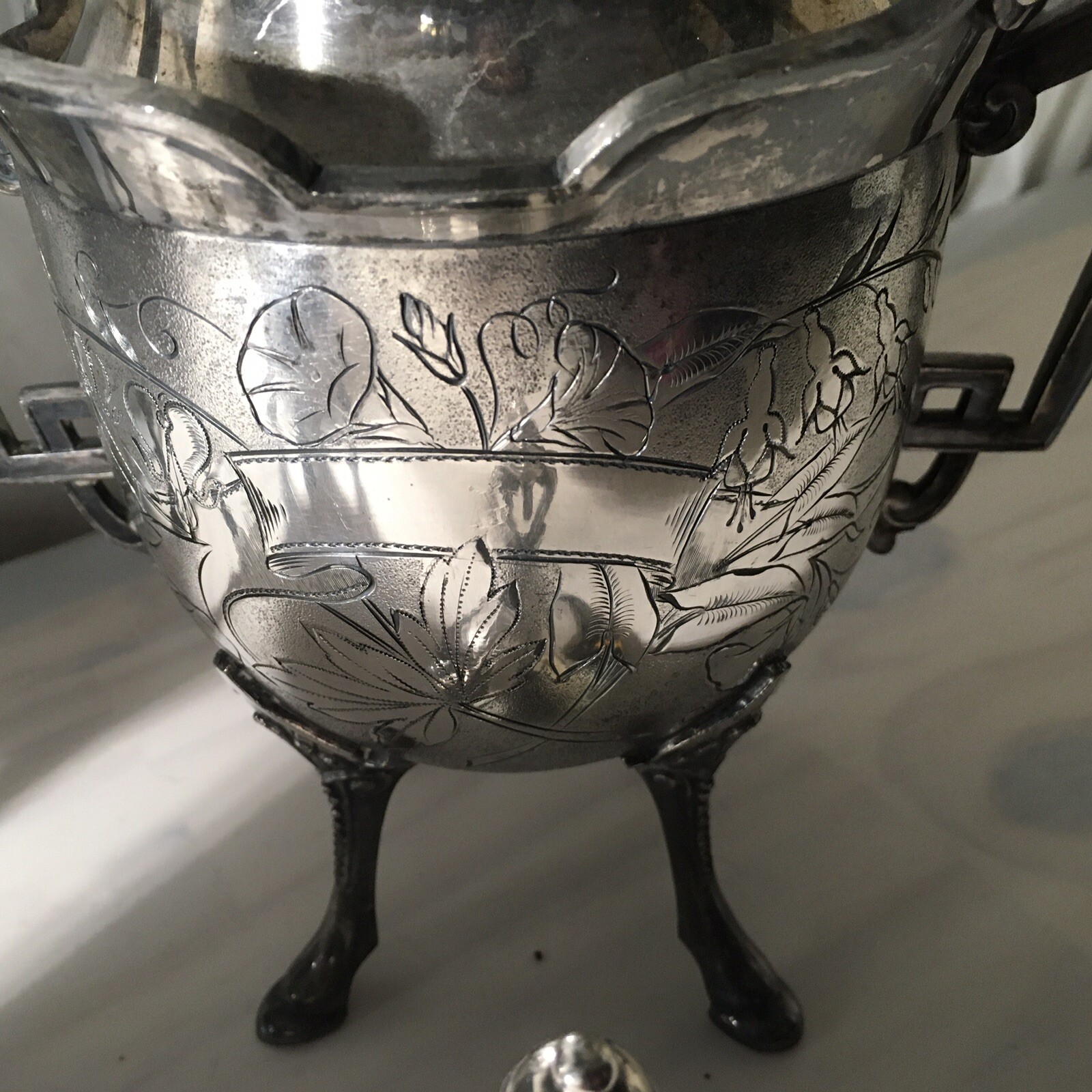 Slop Waste Bowl Antique Aesthetic Era Wilcox Quadruple Silver Plate