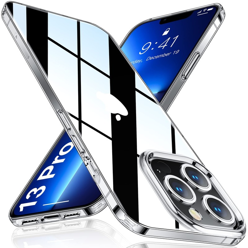 Hoomil Coque Silicone Pour Iphone 13 Pro Transparente Souple Tpu Antichoc Ant...