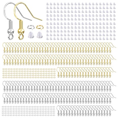 Hypoallergenic Earring Hooks, 600 Pcs Earring Making Supplies Kit with Earrin...