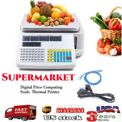 HOT Digital Supermarket Scale Price Computing Retail Food Scale &Barcode Printer