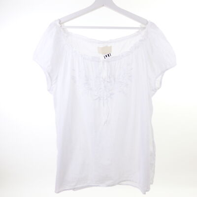 H&M CONSCIOUS Bluse Tunika Carmen Spitze Weiß Oversize Gr. 44 XXL