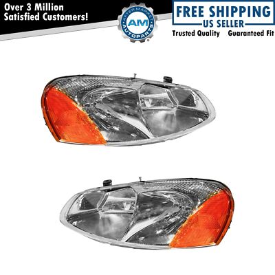 Headlights Headlamps Left & Right Pair Set for Chrysler Sebring Dodge Stratus